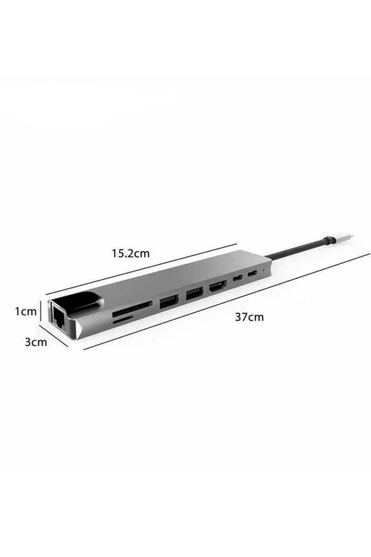 USB Type-C 8 portlu hub dönüştürücü