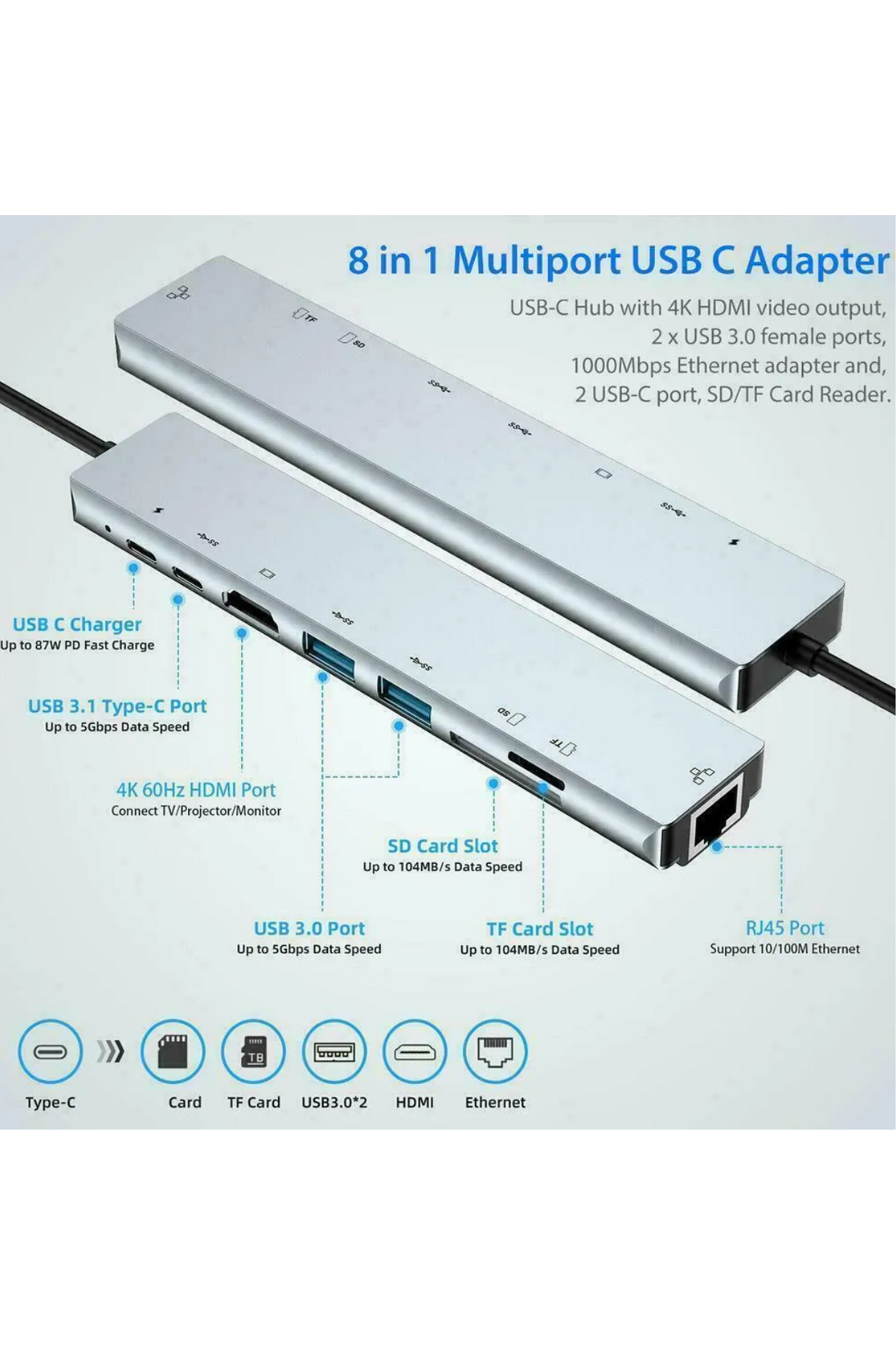 Electrima USB hub 8 girişli cihaz